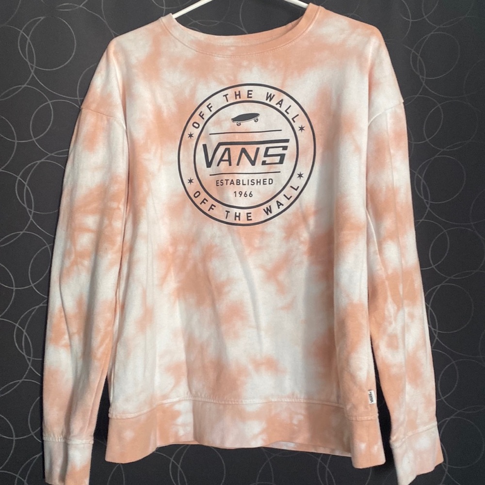Peach Tie Dye Vans Sweat Shirt